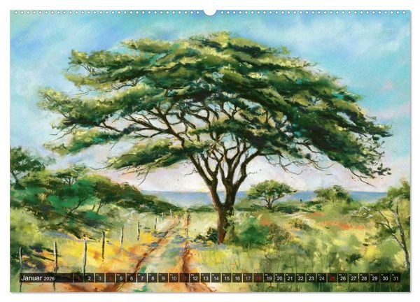 Produktbild: Afrika in Pastellgem&auml;lden (hochwertiger Premium Wandkalender 2026 DIN A2 quer), Kunstdruck in Hochglanz