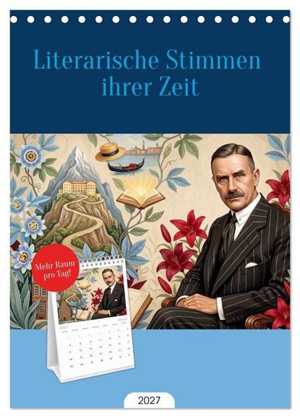 Produktbild: Tischplaner 2027 - Literarische Stimmen ihrer Zeit (A5 Tischkalender zum Aufstellen) CALVENDO