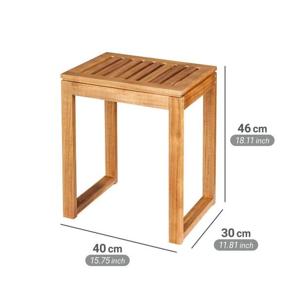 Produktbild: Badhocker Mod. Fondi, aus massivem Akazienholz