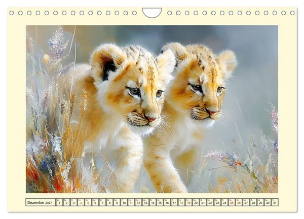 Produktbild: Wunder der Savanne. Afrikas Tierkinder im Licht der Sonne (Wandkalender 2027 DIN A4 quer), CALVENDO Monatskalender