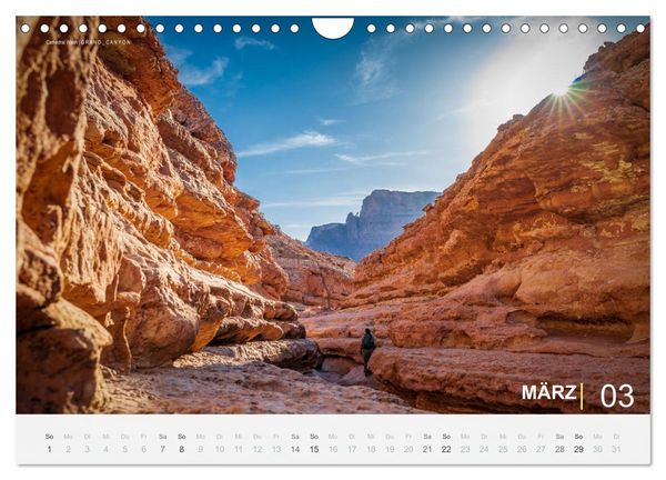 Produktbild: Wunderbare Wanderungen im S&uuml;dwesten der USA (Wandkalender 2026 DIN A4 quer), CALVENDO Monatskalender