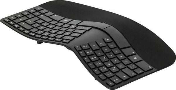 Produktbild: Matias FK413PCD-DE Sculpted Ergonomic Rechargeable Keyboard Kabellos Tastatur Deutsch, QWERTZ Schwarz Ergonomisch