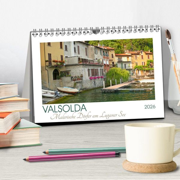 Produktbild: Valsolda. Malerische D&ouml;rfer am Luganer See (Tischkalender 2026 DIN A5 quer), CALVENDO Monatskalender