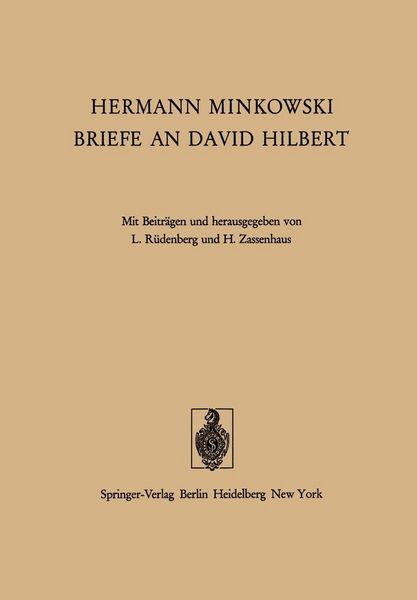 Produktbild: Hermann Minkowski Briefe an David Hilbert