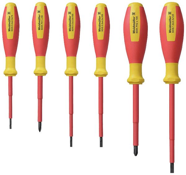 Produktbild: Weidm&uuml;ller SDI SET S2.5-5.5/PH1/2 VDE Schraubendreher-Set Schlitz, Kreuzschlitz Phillips