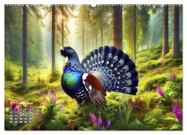 Produktbild: Stark wie der Auerhahn (hochwertiger Premium Wandkalender 2026 DIN A2 quer), Kunstdruck in Hochglanz