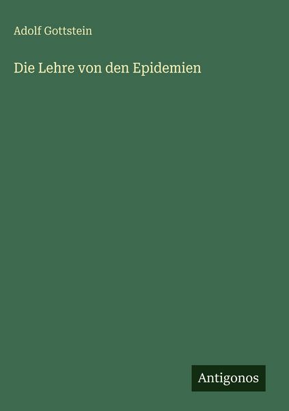 Produktbild: Die Lehre von den Epidemien