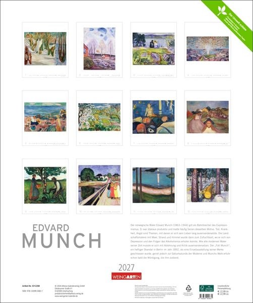 Produktbild: Edvard Munch Edition Kalender 2027