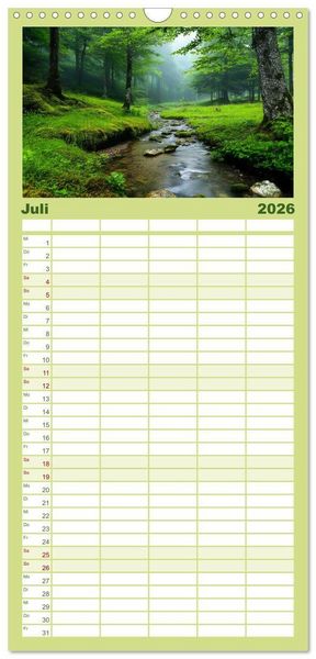 Produktbild: Familienplaner 2026 - Mystik der W&auml;lder mit 5 Spalten (Wandkalender, 21 x 45 cm) CALVENDO