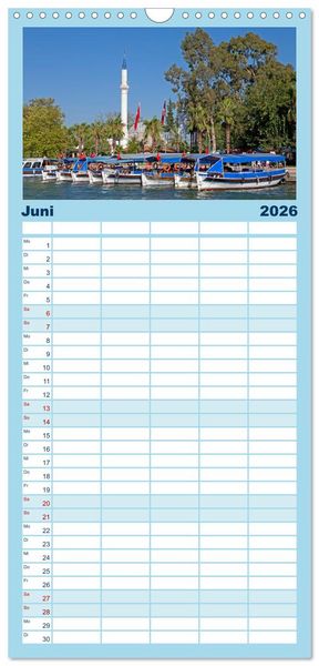 Produktbild: Familienplaner 2026 - Sommer an der T&uuml;rkischen &Auml;g&auml;is mit 5 Spalten (Wandkalender, 21 x 45 cm) CALVENDO