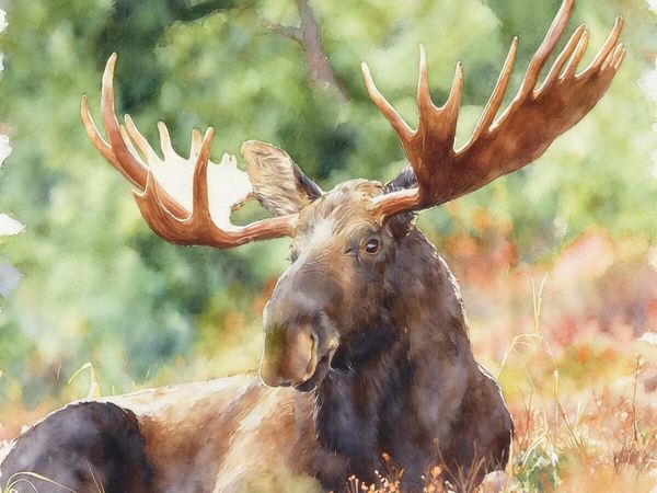 Produktbild: CALVENDO Puzzle Ruhender Elch | 1000 Teile Lege-Gr&ouml;&szlig;e 64x48cm Foto-Puzzle f&uuml;r gl&uuml;ckliche Stunden