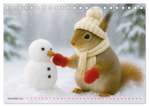 Produktbild: Die geheime Welt der Eichh&ouml;rnchen (Tischkalender 2026 DIN A5 quer), CALVENDO Monatskalender