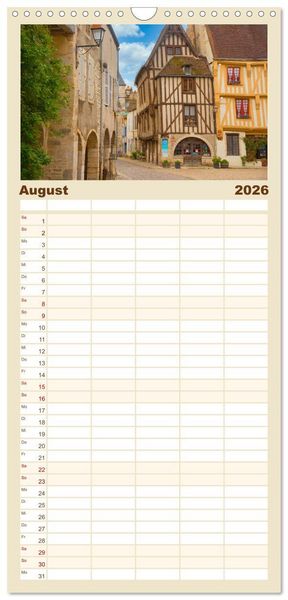 Produktbild: Familienplaner 2026 - Frankreichs idyllische D&ouml;rfer mit 5 Spalten (Wandkalender, 21 x 45 cm) CALVENDO
