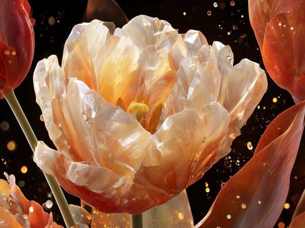 CALVENDO Puzzle Plasma-Tulpen im Nanofeld | 1000 Teile Lege-Größe 64x48cm Foto-Puzzle für glückliche Stunden