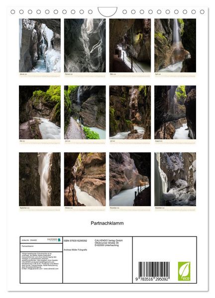 Produktbild: Partnachklamm (Wandkalender 2026 DIN A4 hoch), CALVENDO Monatskalender