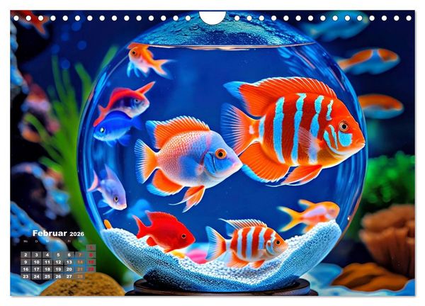 Produktbild: Aquarium in einer Glaskugel (Wandkalender 2026 DIN A4 quer), CALVENDO Monatskalender