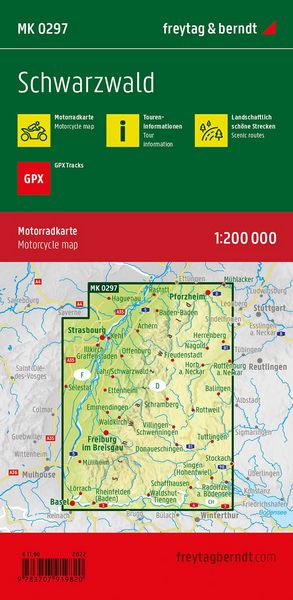 Produktbild: Schwarzwald, Motorradkarte 1:200.000, freytag & berndt