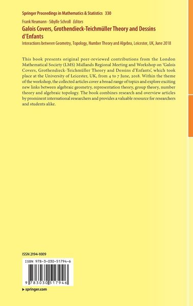 Produktbild: Galois Covers, Grothendieck-Teichm&uuml;ller Theory and Dessins d'Enfants
