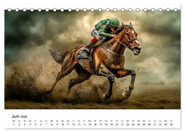 Produktbild: Pferderennen (Tischkalender 2026 DIN A5 quer), CALVENDO Monatskalender