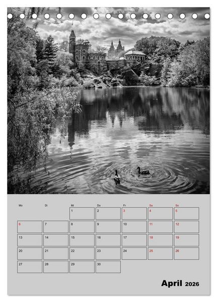 Produktbild: NEW YORK CITY Monochrome Stadtansichten (Tischkalender 2026 DIN A5 hoch), CALVENDO Monatskalender
