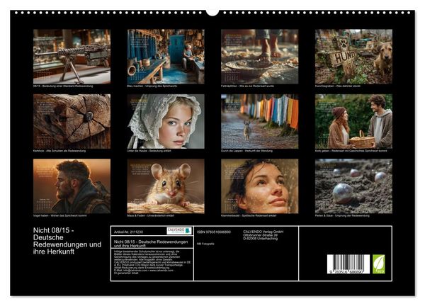 Produktbild: Nicht 08/15 - Deutsche Redewendungen und ihre Herkunft (hochwertiger Premium Wandkalender 2026 DIN A2 quer), Kunstdruck in Hochglanz