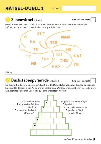 Produktbild: Battle-Block R&auml;tsel-Duell | Spieleblock mit 25 Duellen f&uuml;r je 2 Spieler