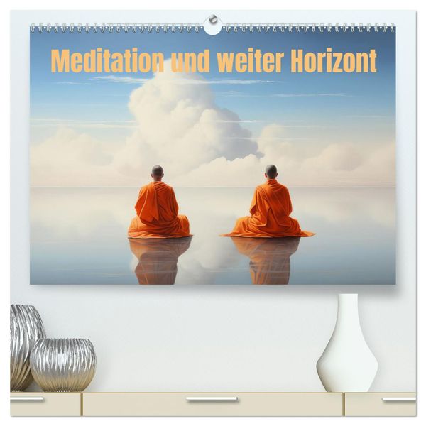 Meditation und weiter Horizont (hochwertiger Premium Wandkalender 2025 DIN A2 quer), Kunstdruck in Hochglanz