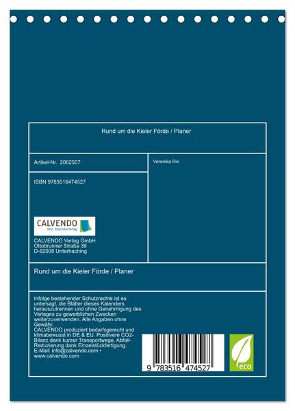 Produktbild: Rund um die Kieler F&ouml;rde / Planer (Tischkalender 2026 DIN A5 hoch), CALVENDO Monatskalender