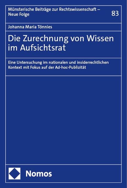 Produktbild: Die Zurechnung von Wissen im Aufsichtsrat