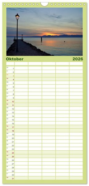 Produktbild: Familienplaner 2026 - Impressionen vom Gardasee mit 5 Spalten (Wandkalender, 21 x 45 cm) CALVENDO