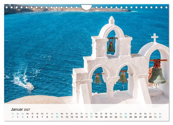 Produktbild: Oia Santorini - Bilderbuch-Dorf von Griechenland (Wandkalender 2027 DIN A4 quer), CALVENDO Monatskalender