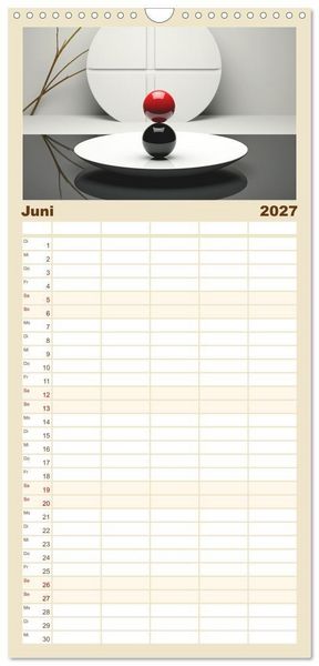 Produktbild: Familienplaner 2027 - Zen mit 5 Spalten (Wandkalender, 21 x 45 cm) CALVENDO