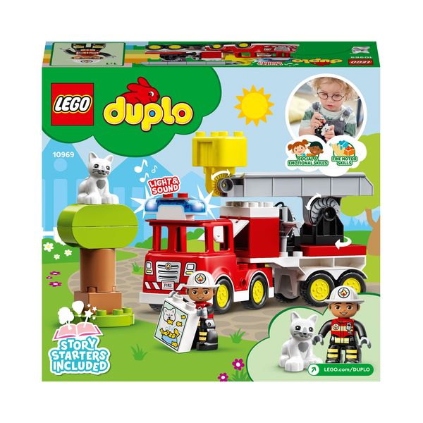 LEGO DUPLO Town 10969 Feuerwehrauto, Licht und Martinshorn, Spielzeug
