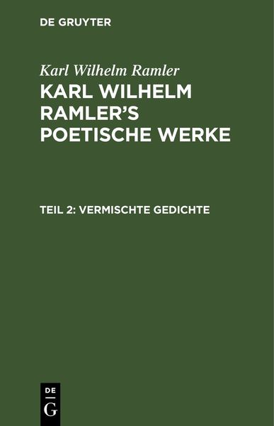 Produktbild: Vermischte Gedichte