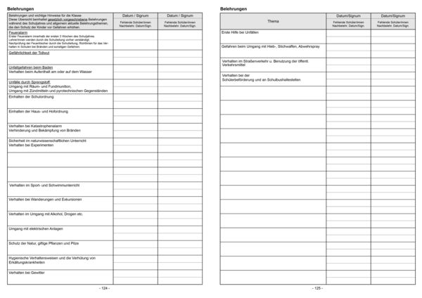 Klassenbuch "Standard", Umschlagfarbe: türkis