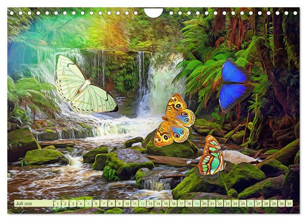 Produktbild: Dschungelwelt - Artwork (Wandkalender 2026 DIN A4 quer), CALVENDO Monatskalender