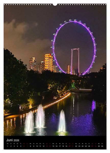 Produktbild: Singapur - Faszinierende Lichterwelt Marina Bay (Wandkalender 2026 DIN A2 hoch), CALVENDO Monatskalender