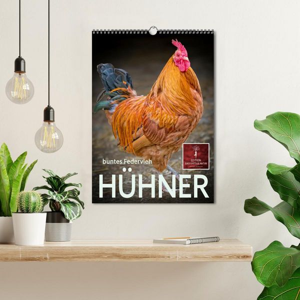 Produktbild: H&uuml;hner - buntes Federvieh (Wandkalender 2026 DIN A3 hoch), CALVENDO Monatskalender