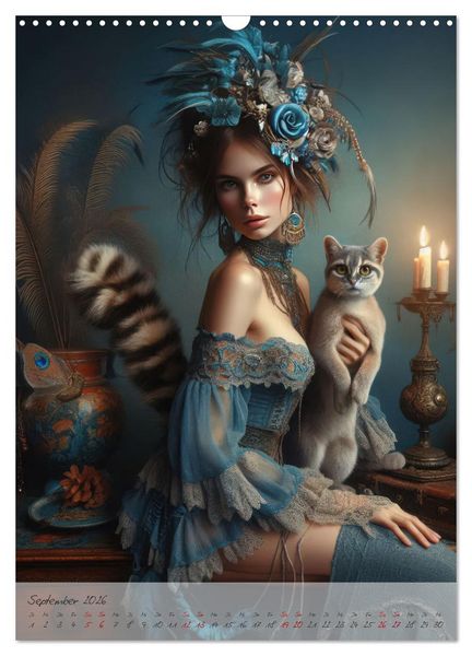 Produktbild: Eleganz der Exotik - Femme Fatale im Boh&egrave;me-Chic mit tierischen Begleitern (Wandkalender 2026 DIN A3 hoch), CALVENDO Monatskalender