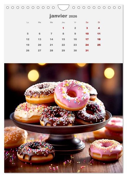Produktbild: Les aventures sucr&eacute;es des donuts (Calendrier mural 2026 DIN A4 horizontal), CALVENDO calendrier mensuel