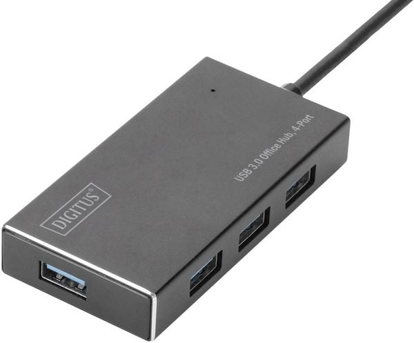 Digitus DA-70240-1 4 Port USB 3.2 Gen 1-Hub (USB 3.0) Metallgehäuse Schwarz