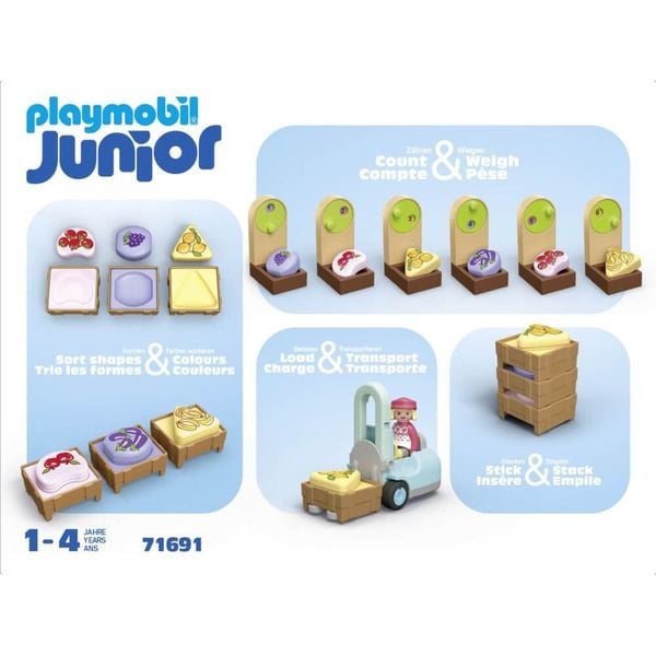 PLAYMOBIL JUNIOR 71691 - Bio-Marktstand & Gabelstapler