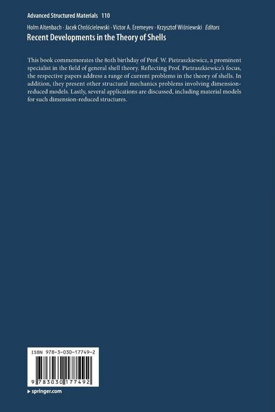 Produktbild: Recent Developments in the Theory of Shells