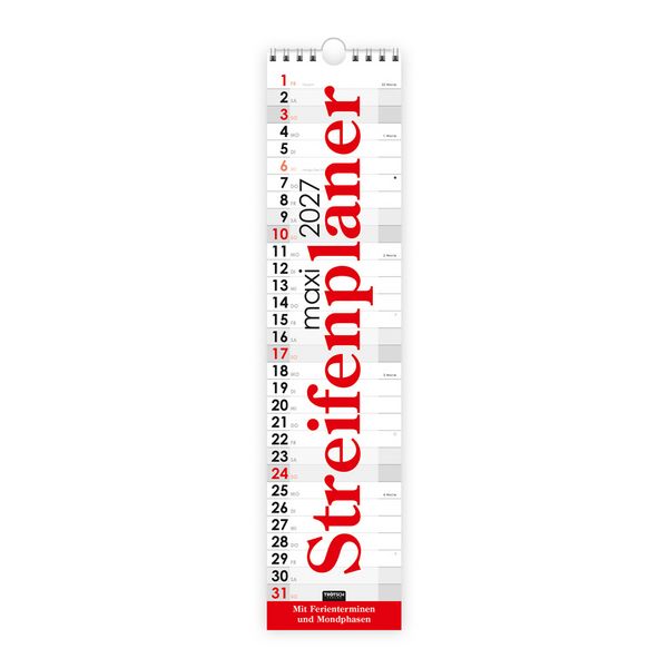 Produktbild: TR&Ouml;TSCH - Streifenkalender Maxi Rot 2027