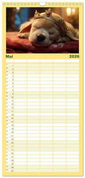 Produktbild: Familienplaner 2026 - M&auml;rchenhafte Helden mit feuchter Nase mit 5 Spalten (Wandkalender, 21 x 45 cm) CALVENDO