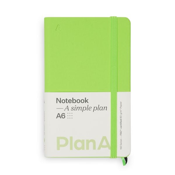 Notizbuch A6 Hardcover Kiwi Green dotted, 192 Seiten