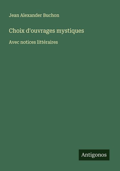 Produktbild: Choix d'ouvrages mystiques