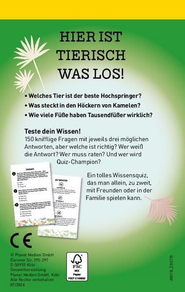 Produktbild: Das gro&szlig;e Tier-Quiz I ab 10 Jahren
