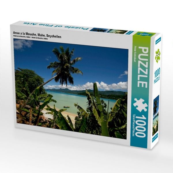 CALVENDO Puzzle Anse a la Mouche, Mahe, Seychellen | 1000 Teile Lege-Größe 64x48cm Foto-Puzzle für glückliche Stunden