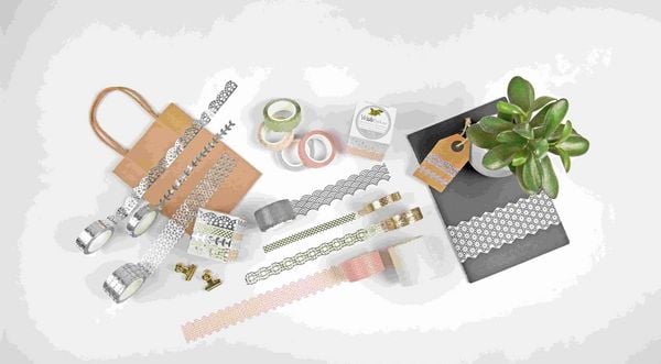 Produktbild: Folia  Washi-Dekor 4er Set PASTELL, 2x 15mmx5m + 2x 10mmx5m